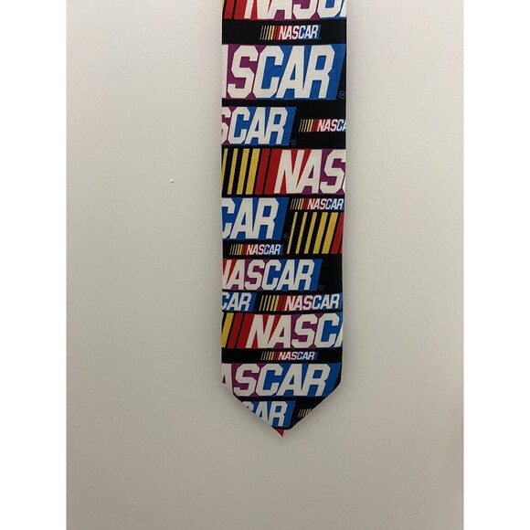 VTG NASCAR Necktie Tie Ralph Marlin Made in USA Rm Style Multicolored - Picture 1 of 8